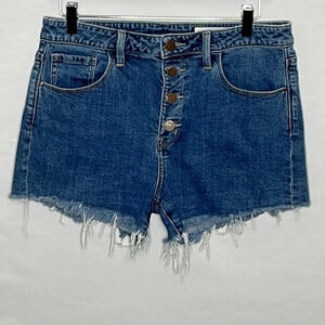 Treasure & Bond Foster Boyfriend High Rise Exposed Button Fly Cut Off Short - 29